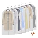 Clear Garment Bags for Hanging Clothes with 5 Cedar Balls, 7 Pack 48 Inch