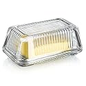 Clear Glass Butter Dish with Lid for Countertop