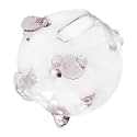 Clear Glass Pig Piggy Bank Money Saving Box Gift Storage Pot Money Bank Saving Jar for Boy Christmas Kids New Year, Pink 7x6.5cm