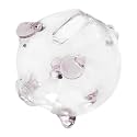 Clear Glass Pig Piggy Bank Money Saving Box Gift Storage Pot Money Bank Saving Jar for Boy Christmas Kids New Year, Pink 9x8cm