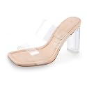 Clear Heels Mules Sandals for Women Transparent