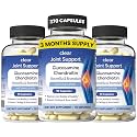 Clear Joint Support - Glucosamine Chondroitin MSM with Turmeric & Boswellia | 8-in-1 Formula | 270 Capsules (90-Day Supply) | Joint Supplements for Women & Men | Made in USA