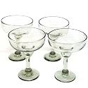 Clear Large 14 oz Margarita Glasses (set of 4), Recycled Glass, Lead-free, Toxin-Free