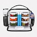 Clear Lunch Bag and Lunch Box with 6 Meal Prep Containers, Ice Packs