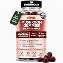 Clear Mushroom Gummies for Adults, Lions Mane 10 Mushroom Focus Supplement