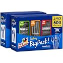 Clear Plastic Silverware Cutlery Set, 600 Count, 200 Forks, Spoons & Knives