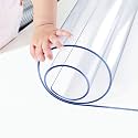 Multi Size Small Office Desk Blotter Protector Mat Clear Plastic Wooden Furniture Surface Protection Tablecloth Vinyl Glass Water Resistant PVC Writing Desk Protector Square Table Cloth Crystal 12x12