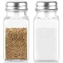 Clear Salt and Pepper Shaker Set, 2.7oz Glass Shakers with Stainless Steel Lids, Easy to Refill for Kitchen, Dining Table or Restaurant