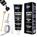 Black RTV Silicone Sealant Adhesive, 100% Silicone Caulk, All-Purpose Waterproof Sealant for Car, Window, Bathroom, Kitchen, Shrink &amp; Crack Proof High Bond Strength Adhesive – 1.8oz / 50g