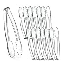 [Clear Tongs 9'' Inches] Plasticpro 9'' Serving Tongs Heavy Duty Reusable Kitchen and BBQ Clear Serving Tong for party's, Caterings, Events, Buffet, Weddings, And every Day use Pack of 12