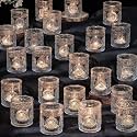 Clear Votive Candle Holders Set of 24- Glass Tea Light Candle Holders Bulk