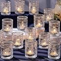 Clear Votive Candle Holders Set of 36- Glass Tea Light Candle Holders Bulk