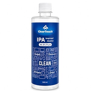 cleartouch isopropyl alcohol 99 percent  999 pure ipa rubbing alcohol for cleaning  pcb cleaner  electronics mobile laptop glass 500 ml