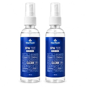 cleartouch isopropyl alcohol 99 percent  999 pure ipa rubbing alcohol for cleaning  pcb cleaner  electronics mobile laptop glass  spray 100 ml pack of 2