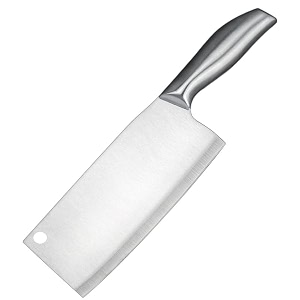 cleaver knife meat for meat cutting razor sharp blade ergonomic handle design stainless steel butcher chopper heavy duty blade for home kitchen and restaurant silver 1-pcs
