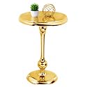 CLEENTABLE Gold Round Side Table, Metal Accent, 15" x 21"