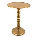 CLEENTABLE Round Farmhouse End Table, Rustic, 15x21