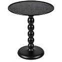 CLEENTABLE Round Metal End Table, Zigzag Design, 21" H x 15" W, Black