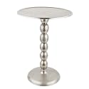 CLEENTABLE Round Metal End Table, Zigzag Design, 21" H x 15" W, Silver