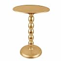 CLEENTABLE Sunburst Spiral Round Side Table, Metal, Gold, 21" H x 15" W