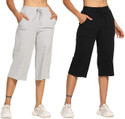 Cleesh Women's Capri shorts Women Black, Grey Capri