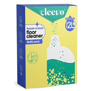 cleevo floor cleaner liquid 2l refill pack  1 pouch  1l floor cleaners for mops  chlorine-free surface cleaner all-purpose floor cleaning liquid zesty lemon