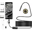 Clefairy Endoscope Camera with Light, Dual-Lens 1280P HD Borescope Tools with 6 Adjustable LED Lights, 16.4FT Semi-Rigid Snake Cord IP67 Waterproof Inspection Camera for iPhone, iPad and Android Phone