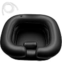Clefairy Large Portable Inflatable Hair Washing Basin for Bedridden - Wash Hair in Bed with Inflatable Shampoo Bowl.For Elderly,Disabled,Injured,Ideal Inflatable Sink for Locs Detox (Black)