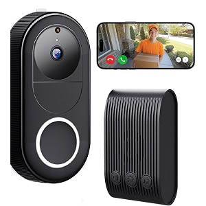clefairy smart wireless video doorbell camera with chime 1080p hd operated pir motion detectionindooroutdoor surveillance human detectionnight vision 2-way audioip65battery powered