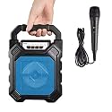 CLEGO BT Karaoke Speaker System - Wireless Bluetooth, LED Lights, HD Stereo Sound, and Wired Microphone, Portable for Parties, Events, and Singing