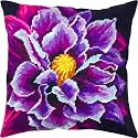 Clematis. Needlepoint Kit. Throw Pillow 16×16 Inches. Printed Tapestry Canvas, European Quality