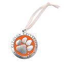 Clemson Ornament Non-Dated | Hand-Sculpted Christmas Tree Ornament | Intricately Crafted Metal Pewter Alma Mater Inlay