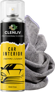 clenliv car foam cleaner removes stains frozen dirt  germs for leather seats plastics rubber  roof for all car interior cleaner vehicle interior cleaner