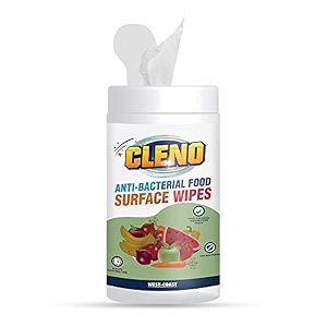 cleno anti-bacterial food surface wet wipes cleans surface of milk packsfruitsvegetables amp crockeryremoves germsbacteriachemicals amp waxes - 50 wipes