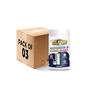 cleno microwave amp fridge wet wipes removes food amp grime buildup quick spot cleaning for shelves cooktops chrome electric induction or toaster - 50 wipes ready to use pack of 10