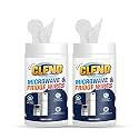 Cleno Microwave &amp; Fridge Wet Wipes Removes Food &amp; Grime Buildup, Quick Spot Cleaning for Microwave/Fridge/Shelves/Cooktops/Chrome/Electric Induction &amp; Toaster - 50 Wipes (Pack of 2) (Ready to Use)