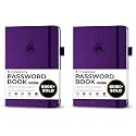 Clever Fox Password Book with alphabetical tabs. Internet Address Organizer Logbook. Medium Password Keeper for Website Logins (Purple) (Pack of 2)