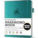 Clever Fox Password Book with Alphabetical Tabs, 4"x5.5" Keeper Aquamarine