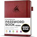 Clever Fox Password Book with Alphabetical Tabs, 7"x10" Keeper Wine Red