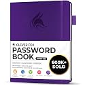 Clever Fox Password Book with Alphabetical Tabs, 7"x10" Keeper Purple