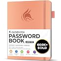 Clever Fox Password Book with Alphabetical Tabs, 7"x10" Keeper Peach Pink