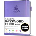Clever Fox Password Book with Alphabetical Tabs, 7"x10" Keeper Lavender