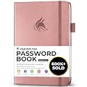 Clever Fox Password Book with Alphabetical Tabs, 5.3"x7.7" Keeper Rose Gold