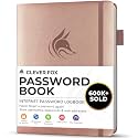 Clever Fox Password Book with Alphabetical Tabs, 4"x5.5" Keeper Rose Gold
