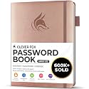 Clever Fox Password Book with Alphabetical Tabs, 7"x10" Keeper Rose Gold