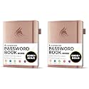 Clever Fox Password Book with alphabetical tabs. Internet Address Organizer Logbook. Large Password Keeper for Website Logins (Rose Gold) (Pack of 2)