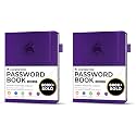 Clever Fox Password Book with alphabetical tabs. Internet Address Organizer Logbook. Large Password Keeper for Website Logins (Purple) (Pack of 2)