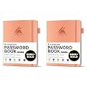 Clever Fox Password Book with alphabetical tabs. Internet Address Organizer Logbook. Large Password Keeper for Website Logins (Peach Pink) (Pack of 2)