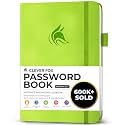 Clever Fox Password Book with Alphabetical Tabs, 5.3"x7.7" Keeper Green