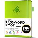 Clever Fox Password Book with Alphabetical Tabs, 7"x10" Keeper Green